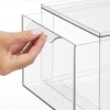 image:imagemDesign Plastic Stackable Bathroom Storage with Pull Out Bin Organizer Drawer for Cabinet Vanity Shelf Cupboard Cabinet or Closet Organization  Lumiere Collection  Clear8 x 12 x 6 Pack of 4