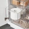 image:imagemDesign Plastic Stackable Bathroom Storage with Pull Out Bin Organizer Drawer for Cabinet Vanity Shelf Cupboard Cabinet or Closet Organization  Lumiere Collection  Clear8 x 12 x 6 Pack of 8