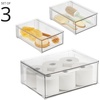image:imagemDesign Plastic Stackable Bathroom Storage with Pull Out Bin Organizer Drawer for Cabinet Vanity Shelf Cupboard Cabinet or Closet Organization  Lumiere Collection  ClearMixed Sizes Pack of 3