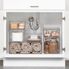 image:imagemDesign Plastic Stackable Bathroom Storage with Pull Out Bin Organizer Drawer for Cabinet Vanity Shelf Cupboard Cabinet or Closet Organization  Lumiere Collection  Clear8 x 12 x 6 Pack of 8