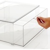image:imagemDesign Plastic Stackable Bathroom Storage with Pull Out Bin Organizer Drawer for Cabinet Vanity Shelf Cupboard Cabinet or Closet Organization  Lumiere Collection  Clear16 x 12 x 6 Pack of 2