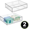 image:imagemDesign Plastic Stackable Bathroom Storage with Pull Out Bin Organizer Drawer for Cabinet Vanity Shelf Cupboard Cabinet or Closet Organization  Lumiere Collection  Clear12 x 16 x 4 Pack of 2