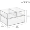 image:imagemDesign Plastic Stackable Bathroom Storage with Pull Out Bin Organizer Drawer for Cabinet Vanity Shelf Cupboard Cabinet or Closet Organization  Lumiere Collection  ClearMixed Sizes Pack of 3