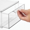 image:imagemDesign Plastic Stackable Bathroom Storage with Pull Out Bin Organizer Drawer for Cabinet Vanity Shelf Cupboard Cabinet or Closet Organization  Lumiere Collection  Clear8 x 12 x 4 Pack of 8