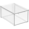 image:imagemDesign Plastic Stackable Bathroom Storage with Pull Out Bin Organizer Drawer for Cabinet Vanity Shelf Cupboard Cabinet or Closet Organization  Lumiere Collection  Clear8 x 12 x 6 Pack of 2