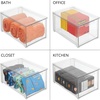 image:imagemDesign Plastic Stackable Bathroom Storage with Pull Out Bin Organizer Drawer for Cabinet Vanity Shelf Cupboard Cabinet or Closet Organization  Lumiere Collection  Clear8 x 12 x 6 Pack of 2