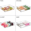 image:imagemDesign Plastic Stackable Bathroom Storage with Pull Out Bin Organizer Drawer for Cabinet Vanity Shelf Cupboard Cabinet or Closet Organization  Lumiere Collection  Clear12 x 16 x 4 Pack of 2