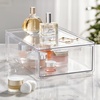 image:imagemDesign Plastic Stackable Bathroom Storage with Pull Out Bin Organizer Drawer for Cabinet Vanity Shelf Cupboard Cabinet or Closet Organization  Lumiere Collection  Clear8 x 12 x 4 Pack of 1