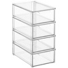 image:imagemDesign Plastic Stackable Bathroom Storage with Pull Out Bin Organizer Drawer for Cabinet Vanity Shelf Cupboard Cabinet or Closet Organization  Lumiere Collection  Clear8 x 12 x 4 Pack of 4