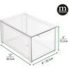 image:imagemDesign Plastic Stackable Bathroom Storage with Pull Out Bin Organizer Drawer for Cabinet Vanity Shelf Cupboard Cabinet or Closet Organization  Lumiere Collection  Clear8 x 12 x 6 Pack of 8