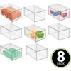 image:imagemDesign Plastic Stackable Bathroom Storage with Pull Out Bin Organizer Drawer for Cabinet Vanity Shelf Cupboard Cabinet or Closet Organization  Lumiere Collection  Clear8 x 12 x 6 Pack of 8