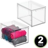 image:imagemDesign Plastic Stackable Closet Storage Organizer Bins with Pull Out Drawer for Cabinet Desk Shelf Cupboard or Dresser Organization  Lumiere Collection  4 Pack  Clear8 x 12 x 8 Pack of 2