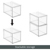 image:imagemDesign Plastic Stackable Closet Storage Organizer Bins with Pull Out Drawer for Cabinet Desk Shelf Cupboard or Dresser Organization  Lumiere Collection  4 Pack  Clear8 x 12 x 8 Pack of 2