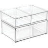 image:imagemDesign Plastic Stackable Closet Storage Organizer Bins with Pull Out Drawer for Cabinet Desk Shelf Cupboard or Dresser Organization  Lumiere Collection  4 Pack  ClearMixed Sizes Pack of 3