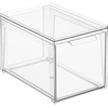 image:imagemDesign Plastic Stackable Closet Storage Organizer Bins with Pull Out Drawer for Cabinet Desk Shelf Cupboard or Dresser Organization  Lumiere Collection  4 Pack  Clear8 x 12 x 8 Pack of 4
