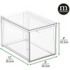 image:imagemDesign Plastic Stackable Closet Storage Organizer Bins with Pull Out Drawer for Cabinet Desk Shelf Cupboard or Dresser Organization  Lumiere Collection  4 Pack  Clear8 x 12 x 8 Pack of 2