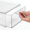 image:imagemDesign Plastic Stackable Closet Storage Organizer Bins with Pull Out Drawer for Cabinet Desk Shelf Cupboard or Dresser Organization  Lumiere Collection  4 Pack  ClearMixed Sizes Pack of 3