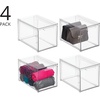 image:imagemDesign Plastic Stackable Closet Storage Organizer Bins with Pull Out Drawer for Cabinet Desk Shelf Cupboard or Dresser Organization  Lumiere Collection  4 Pack  Clear8 x 12 x 8 Pack of 4