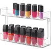 image:imagemDesign Plastic Wall Mount 2Tier Cosmetic Organizer Makeup Storage Holder for Bathroom Vanity Bedroom Stores Lip Stick Lip Gloss Lip Liner Nail Polish Cuticle Cream Ligne Collection  Clear