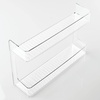image:imagemDesign Plastic Wall Mount 2Tier Cosmetic Organizer Makeup Storage Holder for Bathroom Vanity Bedroom Stores Lip Stick Lip Gloss Lip Liner Nail Polish Cuticle Cream Ligne Collection  Clear