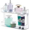 image:imagemDesign Plastic Wall Mount 2Tier Cosmetic Organizer Makeup Storage Holder for Bathroom Vanity Bedroom Stores Lip Stick Lip Gloss Lip Liner Nail Polish Cuticle Cream Ligne Collection  Clear