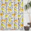 image:imagemDesign Polyester Fabric Leopards Design Shower Curtain with Reinforced Buttonholes  Kids Master and Guest Bathroom  Machine Washable amp Water Resistant  72 x 72 YellowOrange