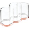 image:imagemDesign Practical Makeup Storage  Decorative Makeup Box for Brushes and Mascara  Make Up Display with 3 Compartments  Transparent and Red GoldTransparentRed Gold Color