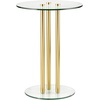 image:imagemDesign Round 16 Glass Top SideEnd Drink Table  Tall Modern Decorative Accent SideEnd Metal Nightstand Furniture for Bedroom Living Room Home Office Dorm Room  Milan Collection  ClearBrass