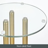 image:imagemDesign Round 16 Glass Top SideEnd Drink Table  Tall Modern Decorative Accent SideEnd Metal Nightstand Furniture for Bedroom Living Room Home Office Dorm Room  Milan Collection  ClearBrass