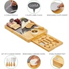 image:imagemDesign Serving Charcuterie BoardsAccessories  Wood and Slate Appetizer Holder Board with Cheese Knife Set Ceramic Bowl Chalk Pencils and Label Flags  Natural Wood