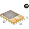 image:imagemDesign Serving Charcuterie BoardsAccessories  Wood and Slate Appetizer Holder Board with Cheese Knife Set Ceramic Bowl Chalk Pencils and Label Flags  Natural Wood