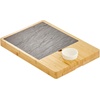 image:imagemDesign Serving Charcuterie BoardsAccessories  Wood and Slate Appetizer Holder Board with Cheese Knife Set Ceramic Bowl Chalk Pencils and Label Flags  Natural Wood