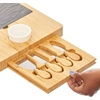 image:imagemDesign Serving Charcuterie BoardsAccessories  Wood and Slate Appetizer Holder Board with Cheese Knife Set Ceramic Bowl Chalk Pencils and Label Flags  Natural Wood