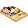 image:imagemDesign Serving Charcuterie BoardsAccessories  Wood and Slate Appetizer Holder Board with Cheese Knife Set Ceramic Bowl Chalk Pencils and Label Flags  Natural Wood