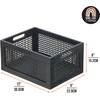 image:imagemDesign Small Decorative Wooden Crate Storage Box Rustic Pine Wood Organizer Bin Basket w BuiltIn Handles for Kitchen Pantry Cupboard Cabinet  Home Sort Collection  3 Pack  Black Pine