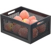 image:imagemDesign Small Decorative Wooden Crate Storage Box Rustic Pine Wood Organizer Bin Basket w BuiltIn Handles for Kitchen Pantry Cupboard Cabinet  Home Sort Collection  3 Pack  Black Pine