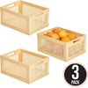image:imagemDesign Small Decorative Wooden Crate Storage Box Rustic Pine Wood Organizer Bin Basket w BuiltIn Handles for Kitchen Pantry Cupboard Cabinet  Home Sort Collection  3 Pack  Natural Pine