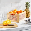 image:imagemDesign Small Decorative Wooden Crate Storage Box Rustic Pine Wood Organizer Bin Basket w BuiltIn Handles for Kitchen Pantry Cupboard Cabinet  Home Sort Collection  3 Pack  Natural Pine