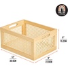 image:imagemDesign Small Decorative Wooden Crate Storage Box Rustic Pine Wood Organizer Bin Basket w BuiltIn Handles for Kitchen Pantry Cupboard Cabinet  Home Sort Collection  3 Pack  Natural Pine