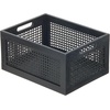 image:imagemDesign Small Decorative Wooden Crate Storage Box Rustic Pine Wood Organizer Bin Basket w BuiltIn Handles for Kitchen Pantry Cupboard Cabinet or Counter  Home Sort Collection  Black Pine