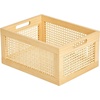image:imagemDesign Small Decorative Wooden Crate Storage Box Rustic Pine Wood Organizer Bin Basket wBuiltIn Handles for Kitchen Pantry Cupboard Cabinet or Counter  Home Sort Collection  Natural Pine