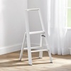 image:imagemDesign Small Folding Step Ladder Lightweight Slim Step Stool for Kitchen Closet Pantry Living Room Easy Reach MultiPurpose Foldable Stairs with Hand Rails Home Sort Collection Glossy White