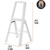 image:imagemDesign Small Folding Step Ladder Lightweight Slim Step Stool for Kitchen Closet Pantry Living Room Easy Reach MultiPurpose Foldable Stairs with Hand Rails Home Sort Collection Glossy White