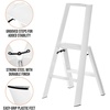 image:imagemDesign Small Folding Step Ladder Lightweight Slim Step Stool for Kitchen Closet Pantry Living Room Easy Reach MultiPurpose Foldable Stairs with Hand Rails Home Sort Collection Glossy White