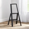 image:imagemDesign Small Folding Step Ladder Lightweight Slim Step Stool for Kitchen Closet Pantry Living Room Easy Reach MultiPurpose Foldable Stairs with Hand Rails Home Sort Collection Matte Black