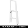 image:imagemDesign Small Folding Step Ladder Lightweight Slim Step Stool for Kitchen Closet Pantry Living Room Easy Reach MultiPurpose Foldable Stairs with Hand Rails Home Sort Collection Glossy White