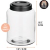 image:imagemDesign Small Storage Glass Canister with Airtight Metal Lid for Kitchen Pantry Counter or Cabinet Container for Food Snacks Cooking or Baking Supplies Home Sort Collection 2 Pack ClearBlack