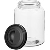 image:imagemDesign Small Storage Glass Canister with Airtight Metal Lid for Kitchen Pantry Counter or Cabinet Container for Food Snacks Cooking or Baking Supplies Home Sort Collection 2 Pack ClearBlack
