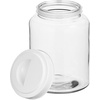 image:imagemDesign Small Storage Glass Canister with Airtight Metal Lid for Kitchen Pantry Counter or Cabinet Container for Food Snacks Cooking or Baking Supplies Home Sort Collection 2 Pack ClearWhite