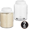 image:imagemDesign Small Storage Glass Canister with Airtight Metal Lid for Kitchen Pantry Counter or Cabinet Container for Food Snacks Cooking or Baking Supplies Home Sort Collection 2 Pack ClearWhite